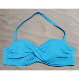 Victoria's Secret‎ Swim Blue Twist Bandeau Halter Bikini Top, 32B